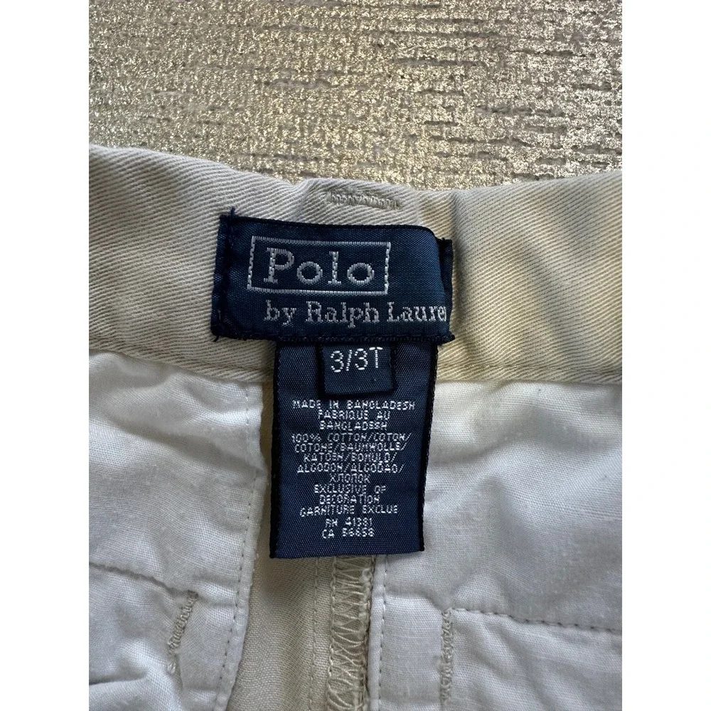 POLO RALPH LAUREN Toddler Boys Beige Khaki Chino Pants Preppy Dressy Casual 3T